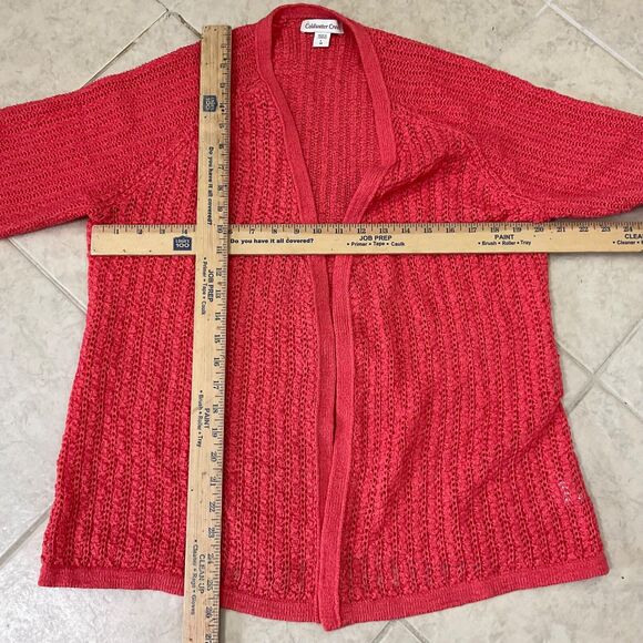 Coldwater Creek Open Front Cardigan Sweater women’s size L coral office travel - Picture 5 of 11